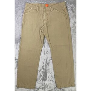 Vintage Y2K Hugo Boss Arizona Orange Label Baggy Skater Pant Men 38x32 Khaki Tan